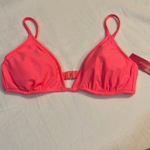 Bright Coral Bikini Swim Top